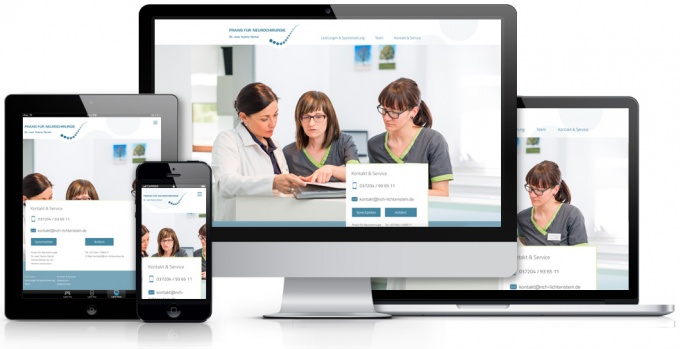 Webseite für die Neurochirurgische Praxis Dr. Med. Katrin Oertel