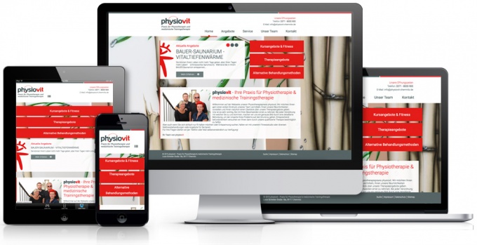 Webdesign für Chemnitzer Physiotherapie Physiovit Chemnitz